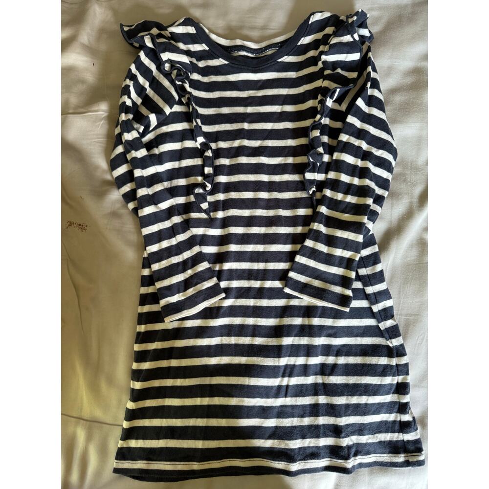 Tea collection navy blue stripe tunic size 6